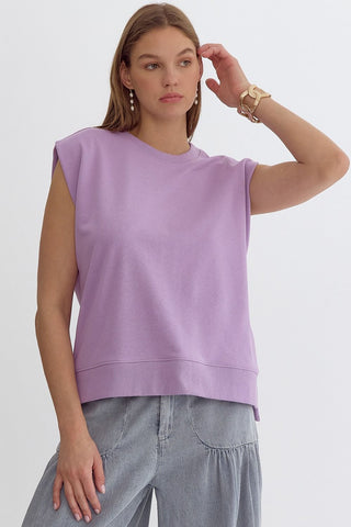 Solid Sleeveless Top Lavender