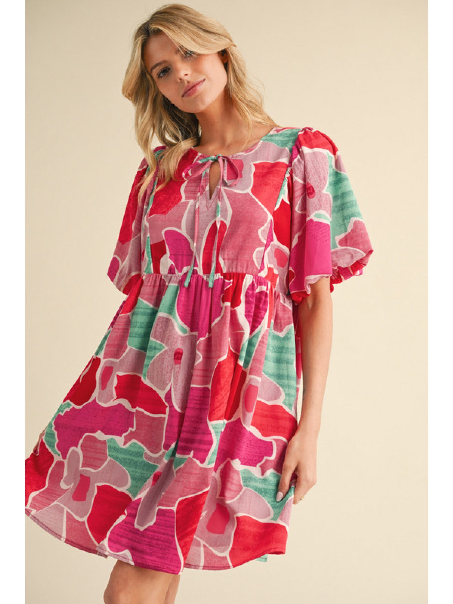 Multicolor Baby Doll Dress