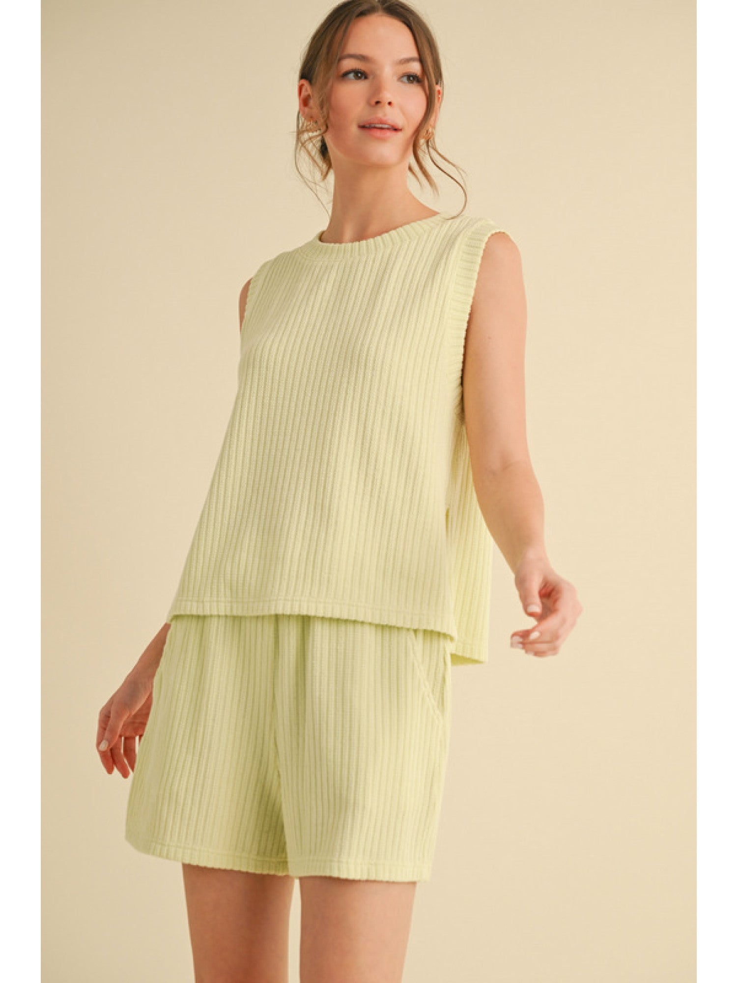 Textured Knit Set Lemon