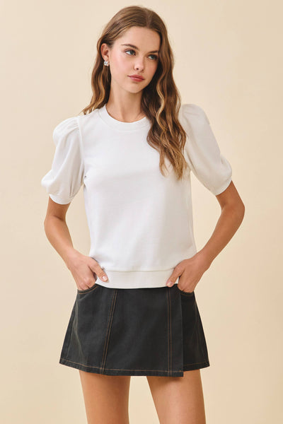 Puff Sleeves Knit Top