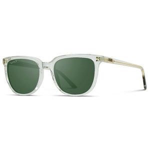 Abner Sunglasses — Glossy Clear Frame / Smoke Green Lenses
