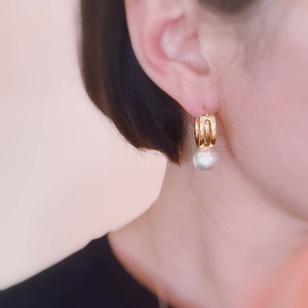 Taylor Pearl Drop Hoop