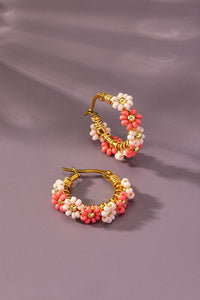 Copy of Seed Bead Flowers Pink Multi
