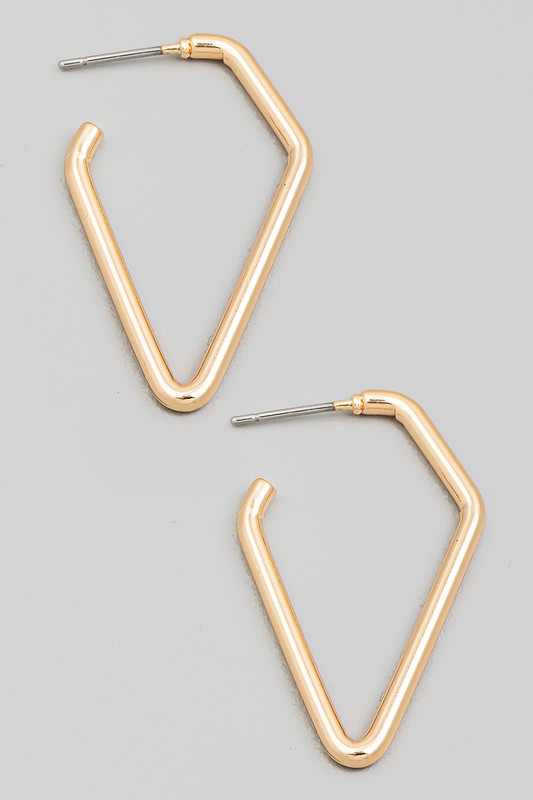 Triangular Cutout Hoop Earrings