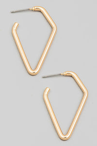 Triangular Cutout Hoop Earrings
