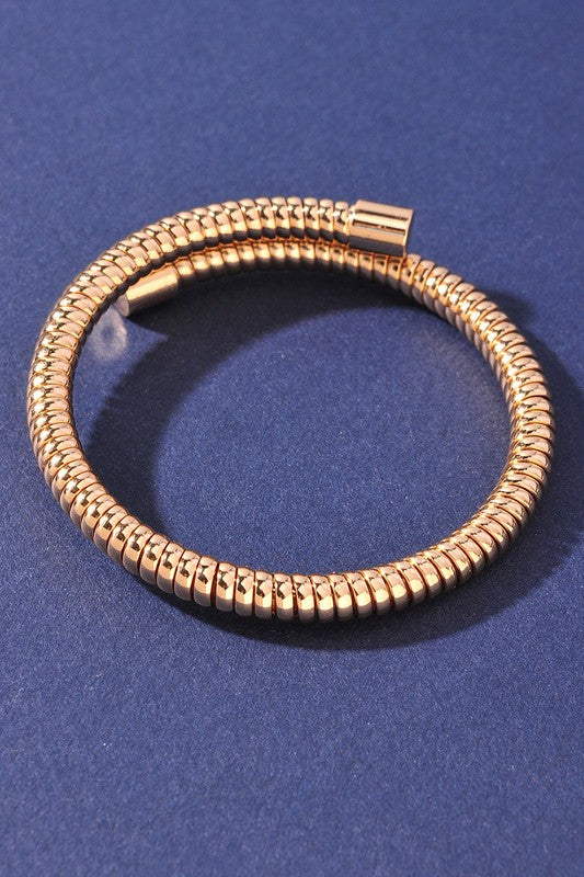 Metal Coil Bracelet Gold