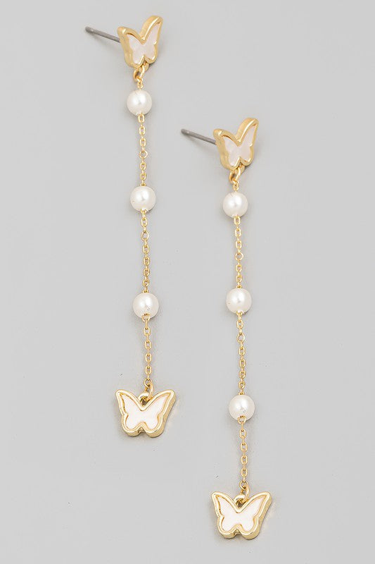 Butterfly Chain Drop Earrings