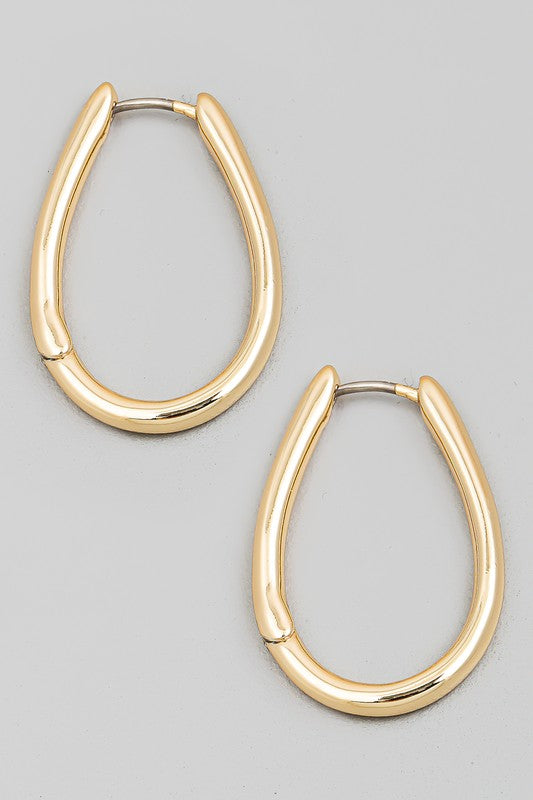 Oval Latch Hoop Earrings