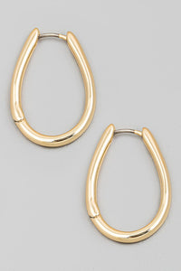 Oval Latch Hoop Earrings