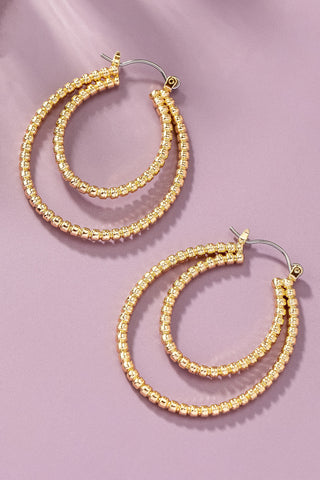 Textured Double Oval Hoop