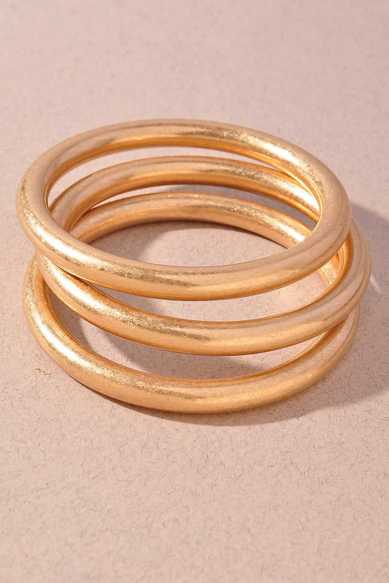 3 Set Bangle Bracelet Gold