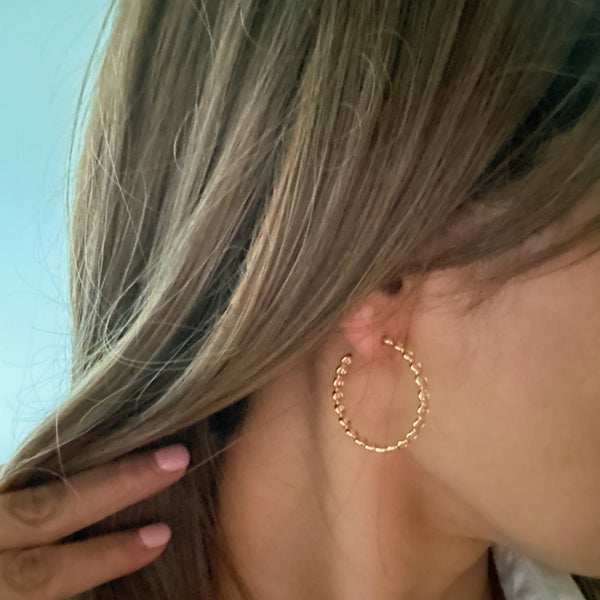 Bezel Crystal Hoop