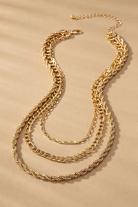 Three Layer Mixed Chain Necklace