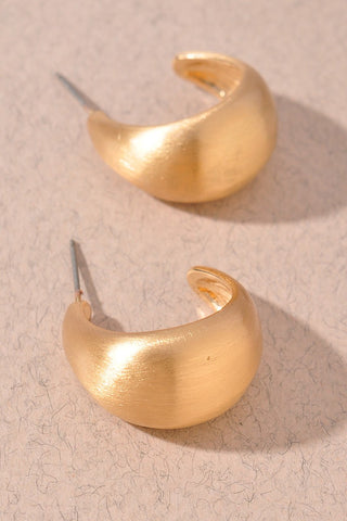 Open Hoop Metal Earrings Gold