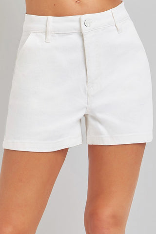 High Rise Shorts White