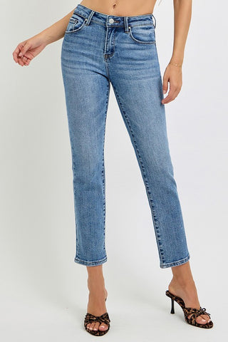 Mid Rise Ankle Slim Straight