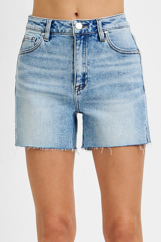 High Rise Side Slit Shorts