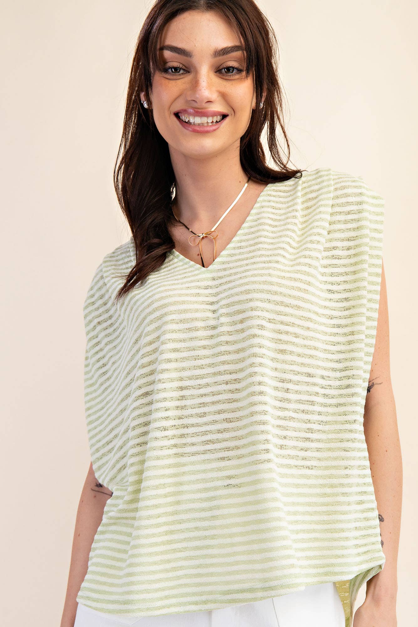Pleated Shoulder Top Mint