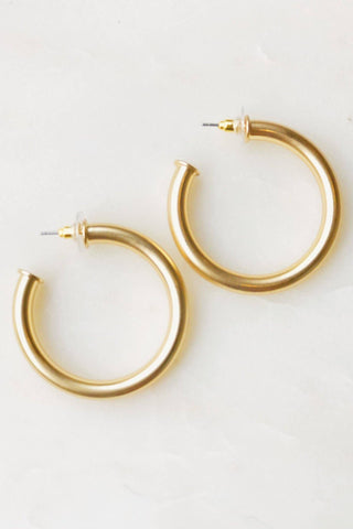 Small Tube Gold Hoop