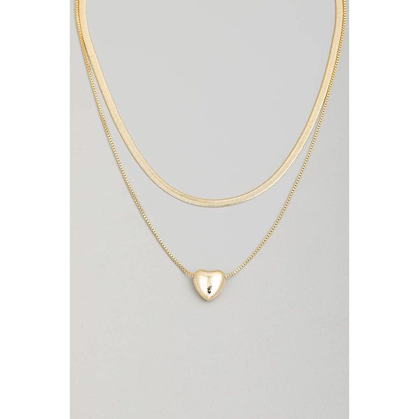 Layered Chain Heart Pendant