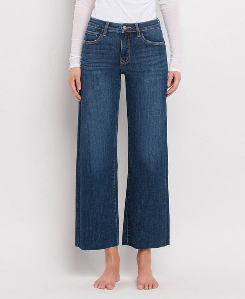 Tummy Control Mid Rise Wide Leg Jean