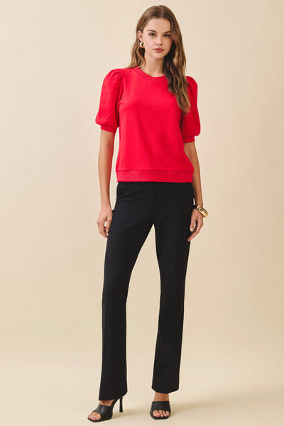 Puff Sleeves Knit Top