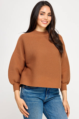 Mock Neck Sweater Cappuccino