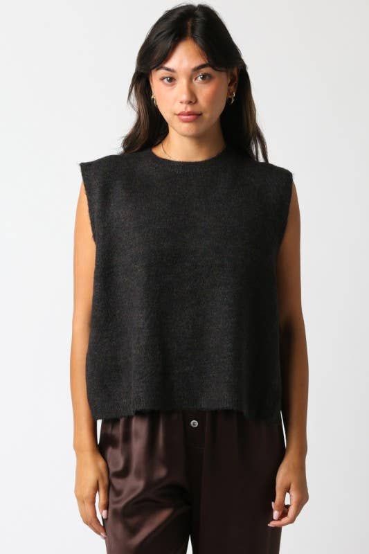 Kristin Knit Vest Charcoal