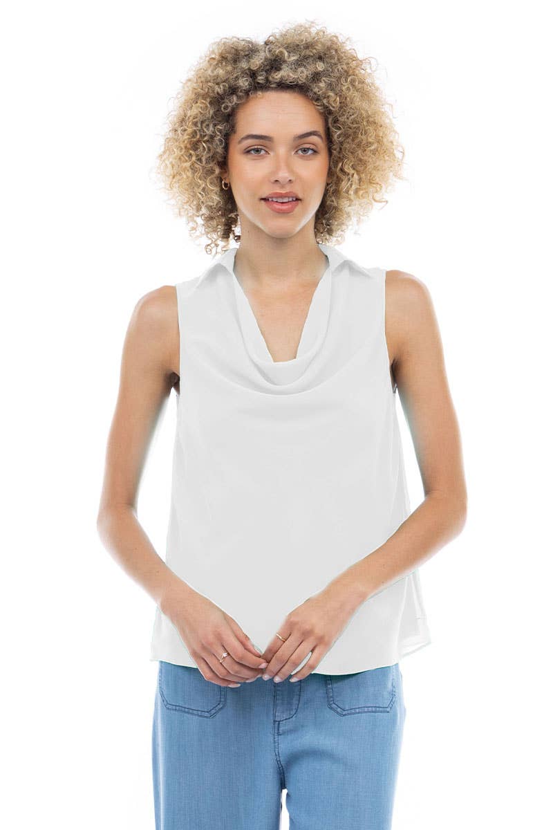 Cowl Neck Collared Top