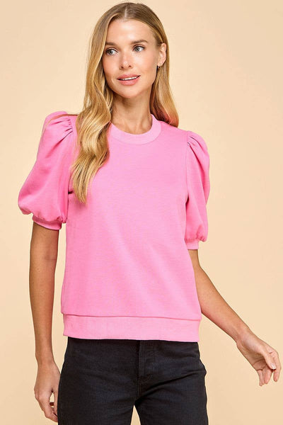 Puff Sleeves Knit Top
