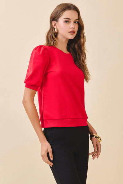 Puff Sleeves Knit Top