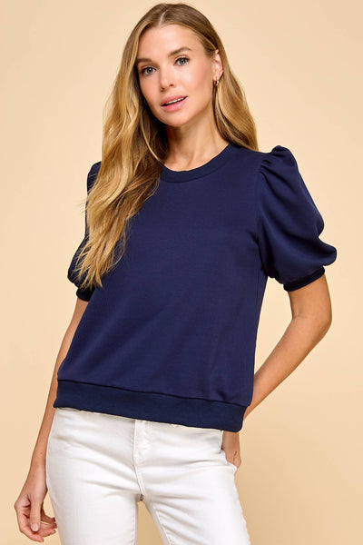 Puff Sleeves Knit Top