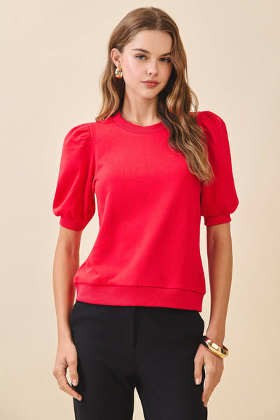 Puff Sleeves Knit Top