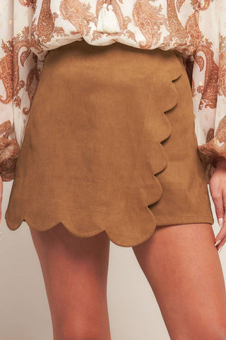 Faux Suede Skort
