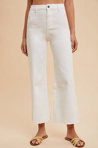 High Rise Cropped Denim White