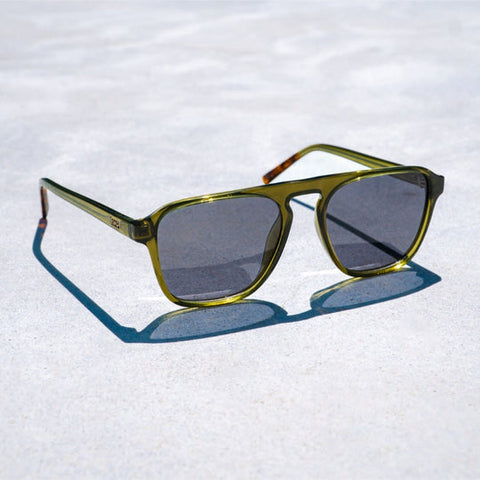 Emerson Sunglasses — Crystal Saguaro Green / Black Lens