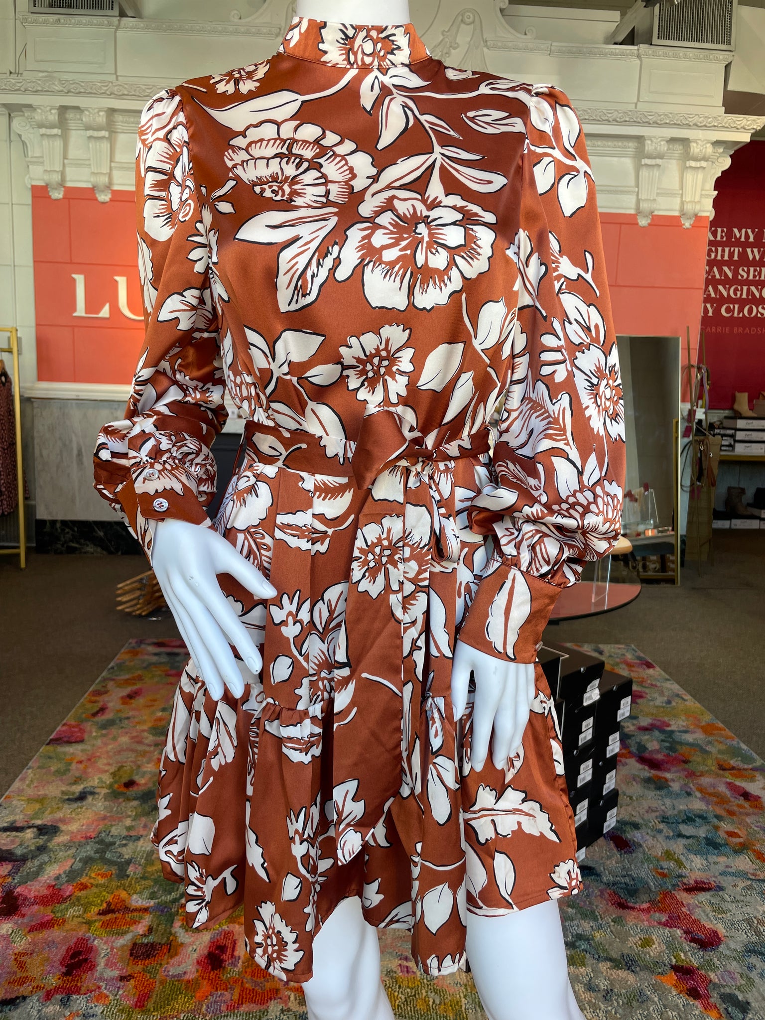 Floral Print Satin Mini