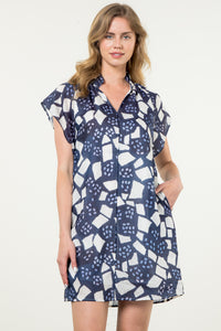 Printed Navy Dress