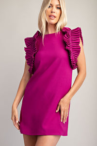Pleated Shoulder Mini