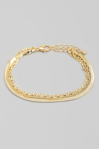 Assorted Snake Chain Clasp Bracelet Gold