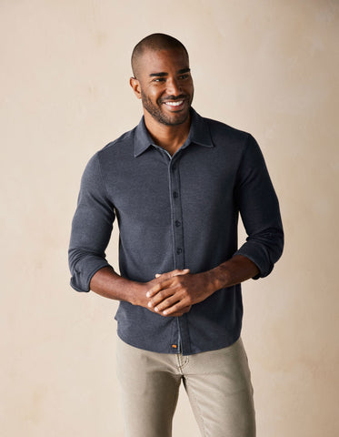 Puremeso Acid Wash Button up — Navy