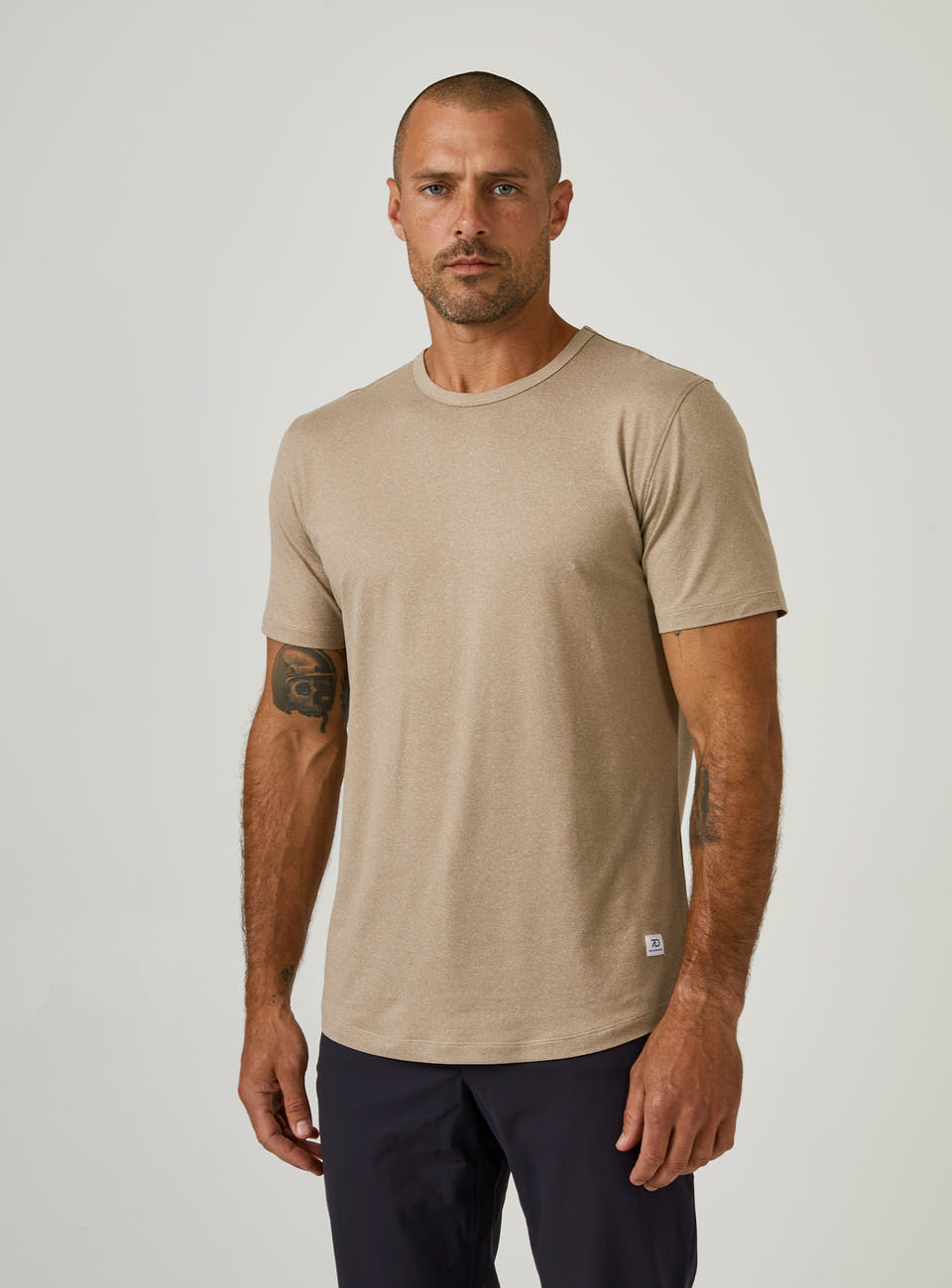 Core Crew Neck Drop Cut — Sand