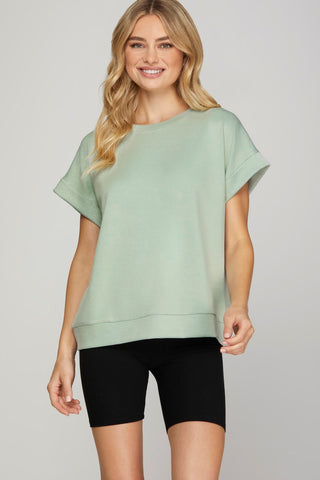 Drop Shoulder Knit Top