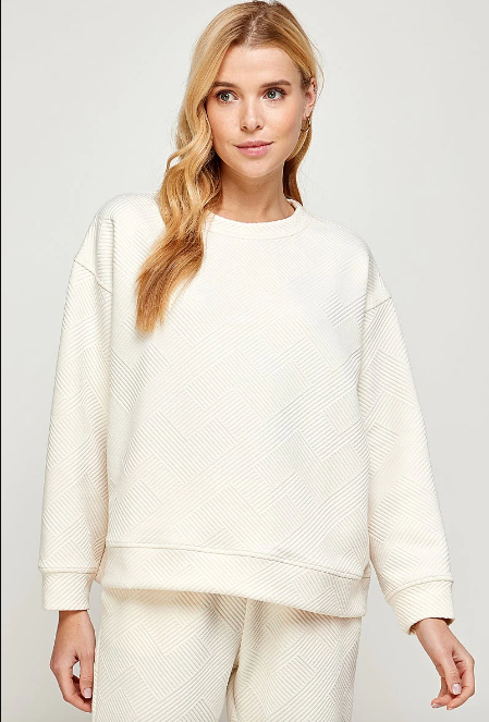 Textured Sweatshirt Lounge Top