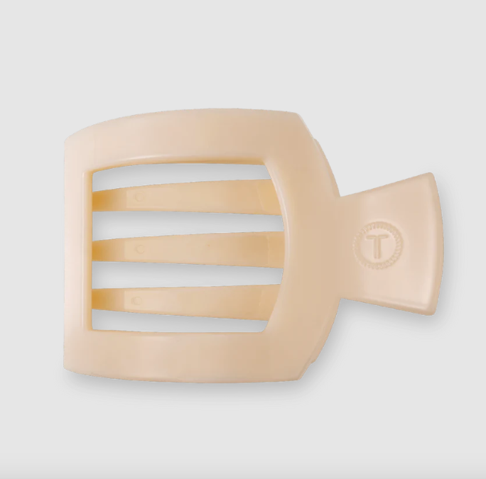 Almond Beige Large Flat Square Clip