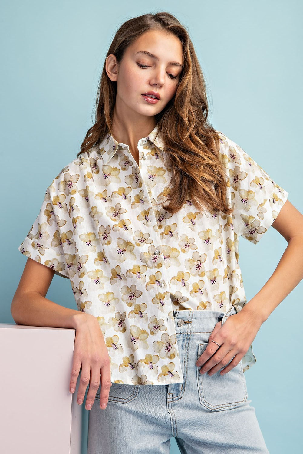 Floral Print Button Down