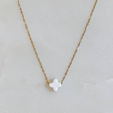 Cross Necklace White