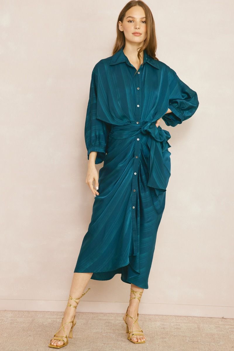 Button Down Maxi H Green