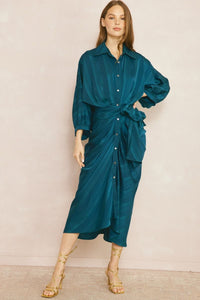 Button Down Maxi H Green