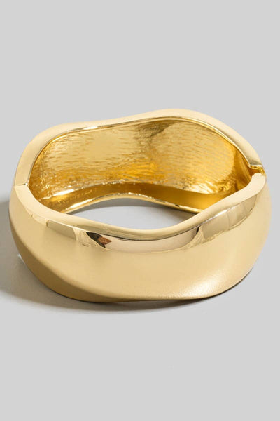 Wide Curvy Metallic Bangle